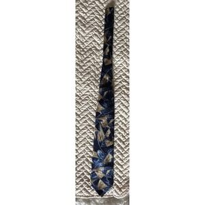 Jimmy Z Necktie Blue Tan‎ Abstract Art to Wear Collection Menswear